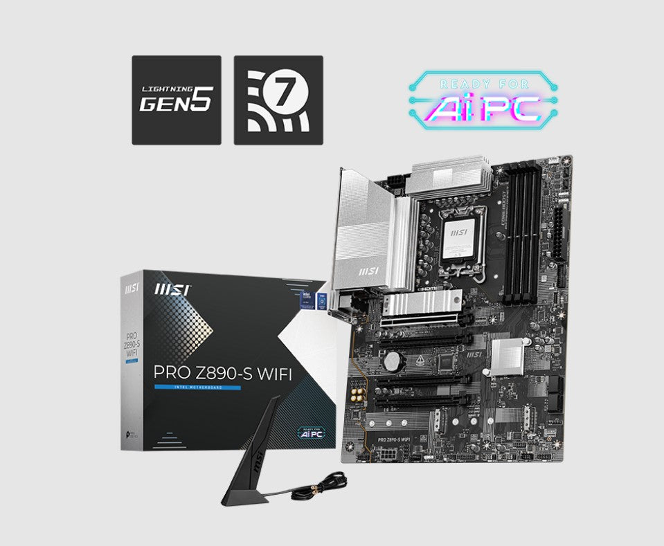MSI PRO Z890-S WiFi Motherboard: Intel Z890, DDR5, PCIe 5.0, Wi-Fi 7 MSI