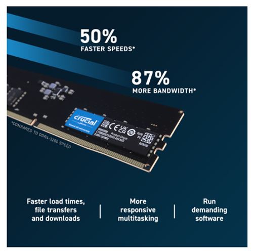 Crucial 8GB DDR5 4800MHz RAM for Fast Desktop PC Performance