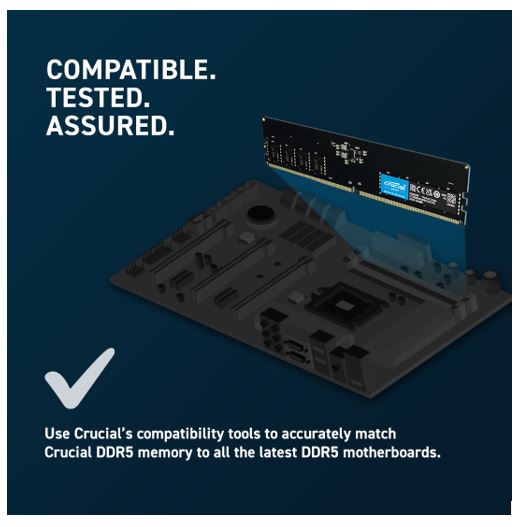 Crucial 8GB DDR5 5600MHz Desktop PC Memory | UDIMM CL46