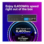Crucial 64GB (2x32GB) DDR5 6400MHz Desktop RAM for Intel AI PCs