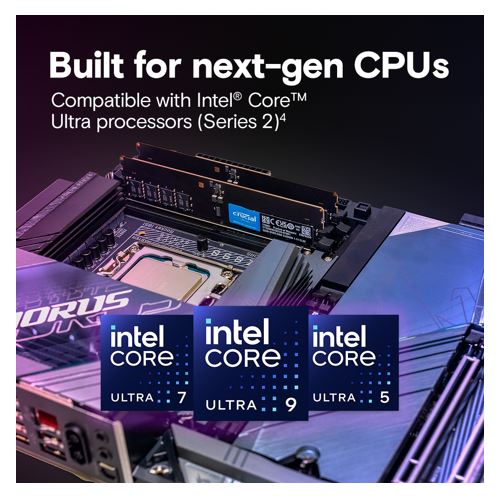 Crucial 64GB (2x32GB) DDR5 6400MHz Desktop RAM for Intel AI PCs