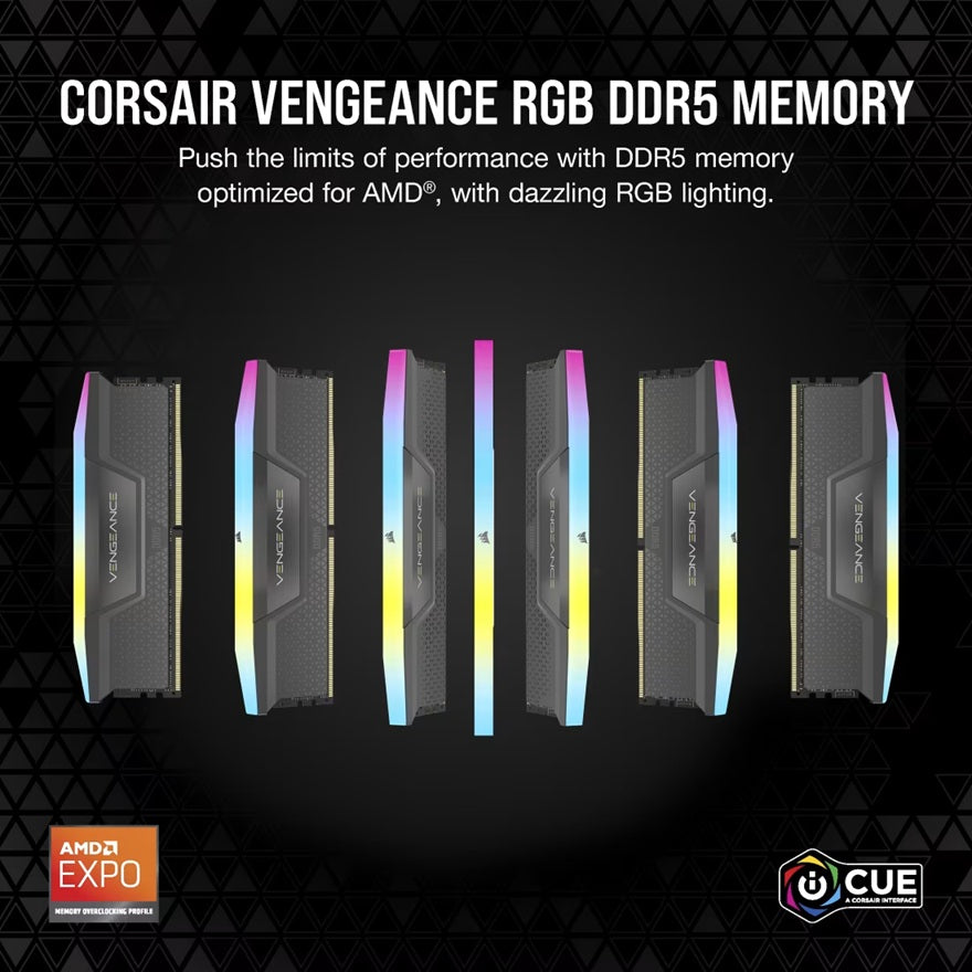 Corsair Vengeance RGB DDR5 32GB 6400MT/s CL36 Gaming Memory Kit