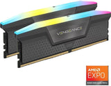 Corsair Vengeance RGB DDR5 16GB (2 x 8GB) DDR5 5200 CL40-40-40-77 1.25V Intel XMP & AMD EXPO - GREY, 288-pin D