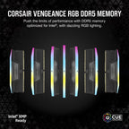 Corsair Vengeance RGB 32GB (2x16GB) DDR5 6000MHz CL38 RAM Kit - Black