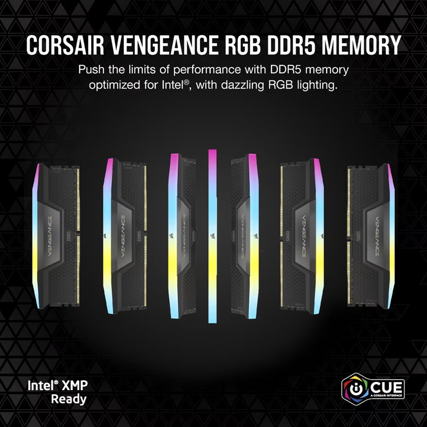 Corsair Vengeance RGB 64GB (2x32GB) DDR5 6400MHz Intel RAM Kit