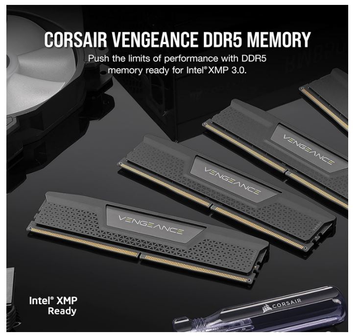 Corsair Vengeance RGB 96GB (2x48GB) DDR5 5600MHz Gaming RAM Black