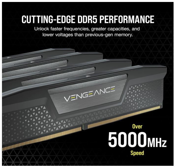 Corsair Vengeance RGB 96GB (2x48GB) DDR5 5600MHz Gaming RAM Black