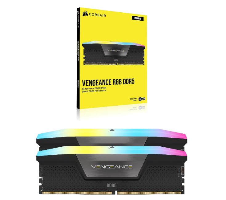 Corsair Vengeance RGB 32GB DDR5 6000MHz CL30 Gaming RAM - Grey