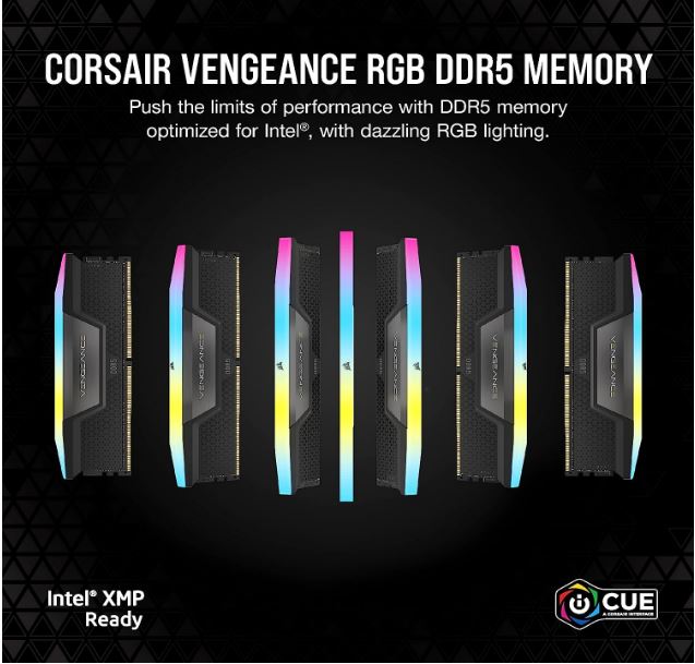 Corsair Vengeance RGB 64GB DDR5 5600MHz C36 RAM for AMD Gaming PCs