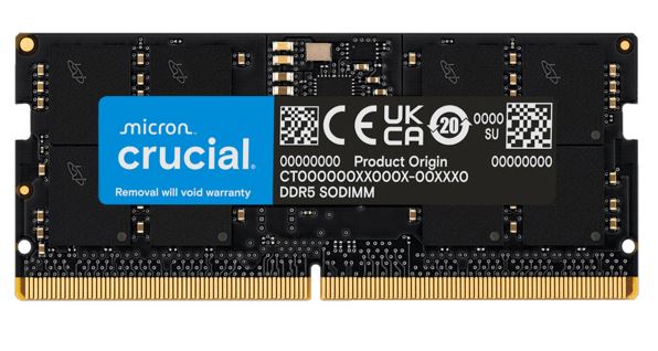 Micron (Crucial)-P Crucial 16GB (1x16GB) DDR5 SODIMM 5600MHz CL46 Notebook Laptop Memory Tray Version ~replace