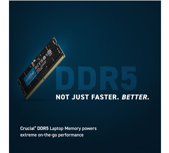 Crucial 48GB DDR5 5600MHz CL46 SODIMM Laptop Memory