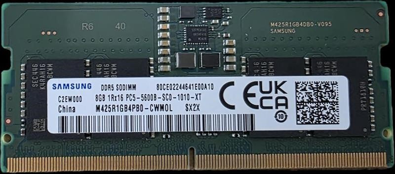 8GB DDR5 5600MHz SODIMM Laptop RAM - Notebook Memory (Ex-Demo)
