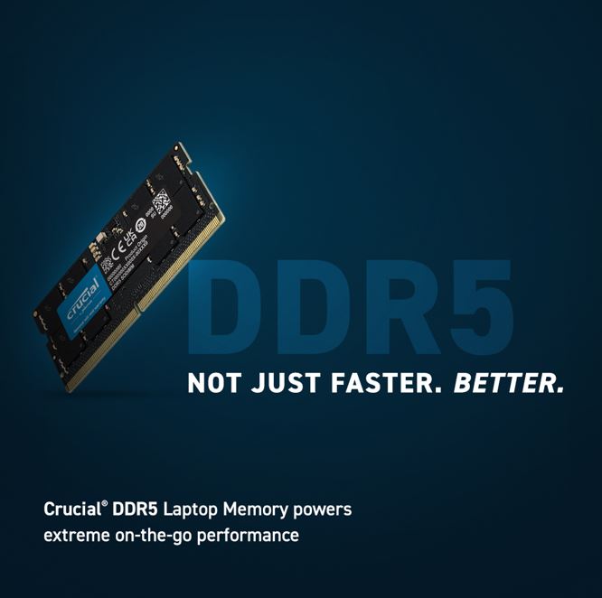 Crucial 64GB (2x32GB) DDR5 5600MHz SODIMM Laptop Memory Kit