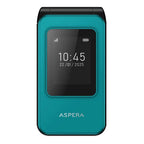 Aspera F46+ 4G Flip Phone - Easy Use, SOS, Charging Cradle - Green Aspera