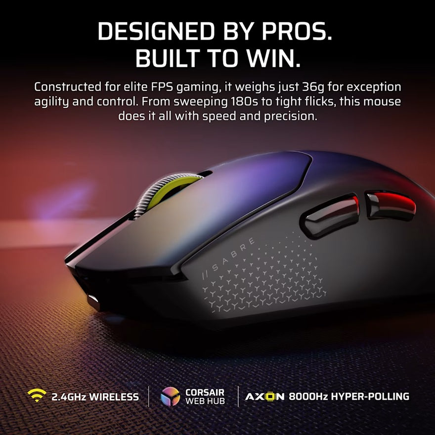 Corsair SABRE v2 PRO Ultralight Wireless Gaming Mouse - Black Corsair
