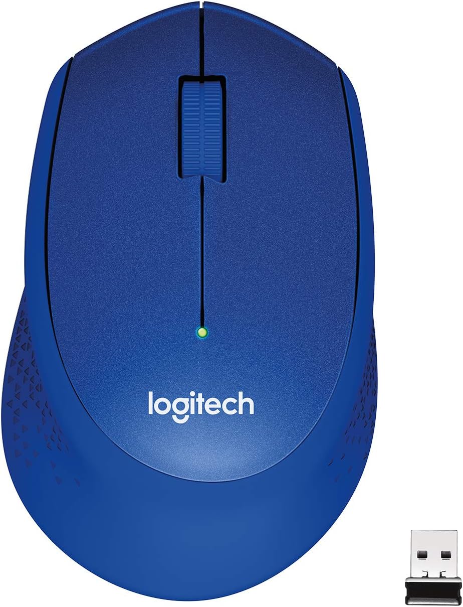 Logitech M331 Silent Plus Blue Wireless Mouse - Quiet & Comfy Logitech