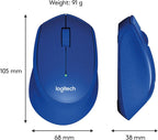 Logitech M331 Silent Plus Blue Wireless Mouse - Quiet & Comfy Logitech