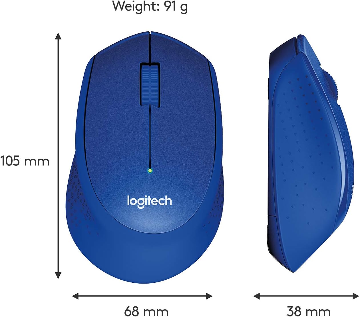 Logitech M331 Silent Plus Blue Wireless Mouse - Quiet & Comfy Logitech
