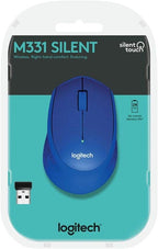 Logitech M331 Silent Plus Blue Wireless Mouse - Quiet & Comfy Logitech