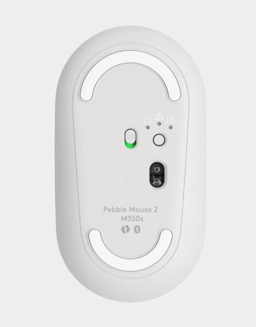 Logitech Pebble M350S Wireless Mouse White - Silent, Slim, Portable Logitech