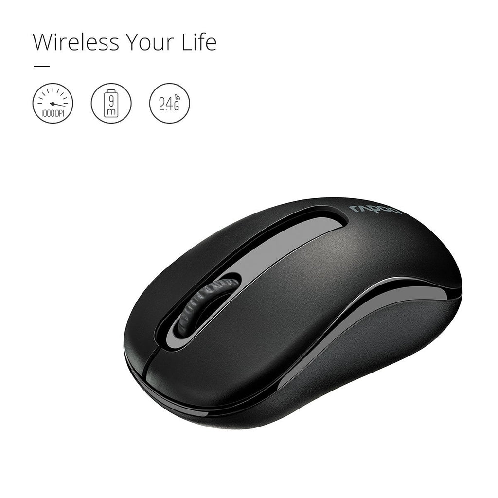 RAPOO M10 PLUS Wireless Optical Mouse Black (1000 DPI) Rapoo