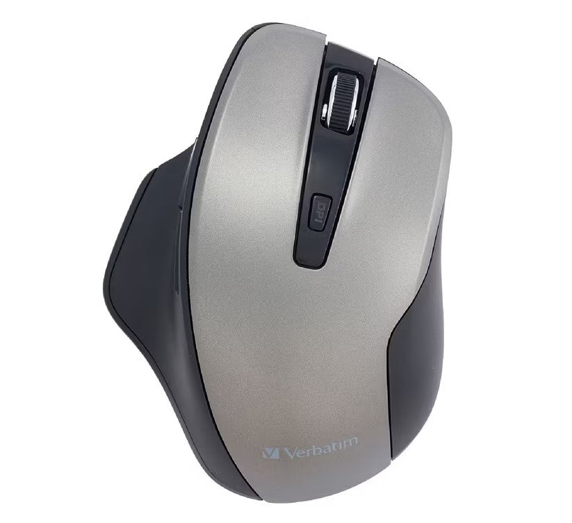 Verbatim Silent Wireless Ergonomic LED Mouse - Graphite