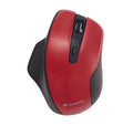 Red Verbatim Silent Ergonomic Wireless Mouse with Blue LED