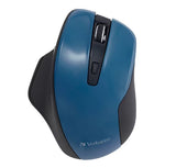 Verbatim Silent Ergonomic Wireless Blue LED Mouse - PC & Mac Verbatim