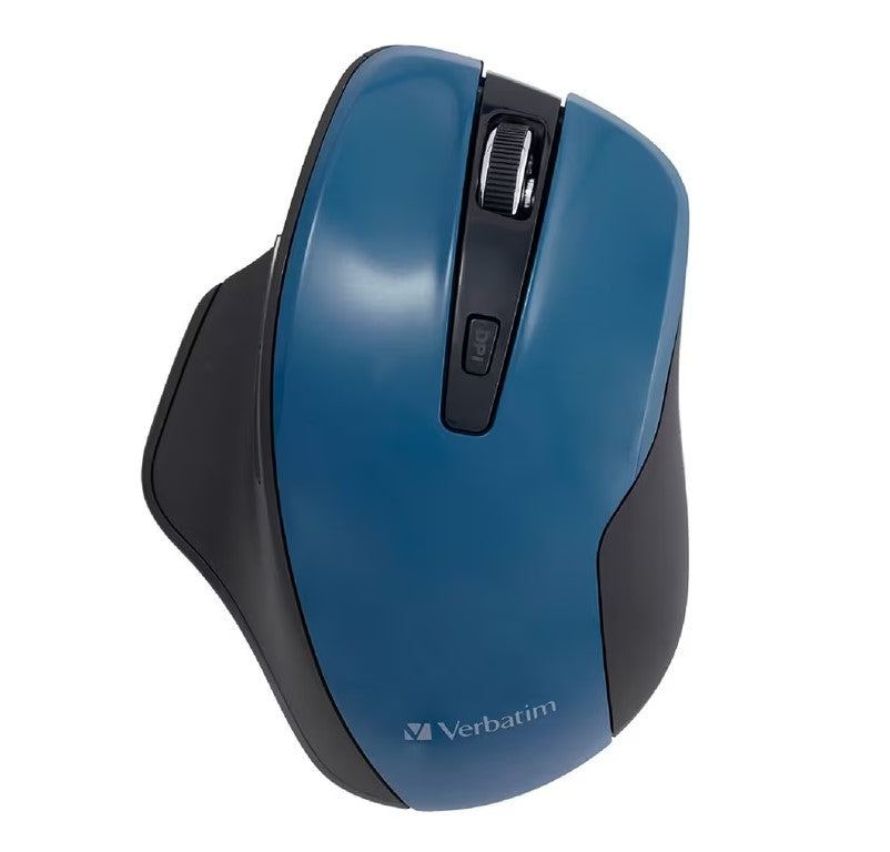 Verbatim Silent Ergonomic Wireless Blue LED Mouse - PC & Mac Verbatim