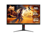 AOC 27' Gaming Monitor – QHD 260Hz (OC), 0.3ms MPRT, IPS panel, 118% sRGB, 1.07B colors, DP 1.4+DSC, HDMI 2.0