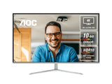 AOC 31.5' 4K Monitor – UHD 3840×2160 @60Hz, VA panel, 4ms GtG, 124% sRGB, DP 1.4, HDMI 2.0, 1.07B colors, Delt