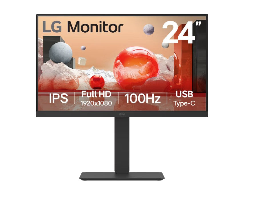 LG 24-inch IPS FHD Monitor | USB-C, Webcam, 100Hz & Adjustable LG