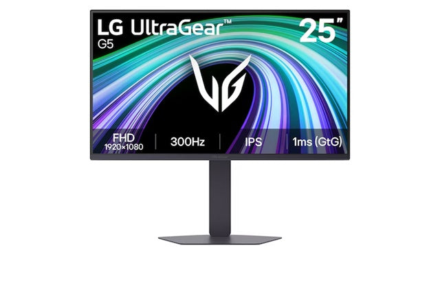 LG UltraGear 25' IPS Full HD 300Hz Monitor, 1920×1080, IPS, 300Hz, 1ms GtG, HDR10, sRGB 99%, G-SYNC Compatible