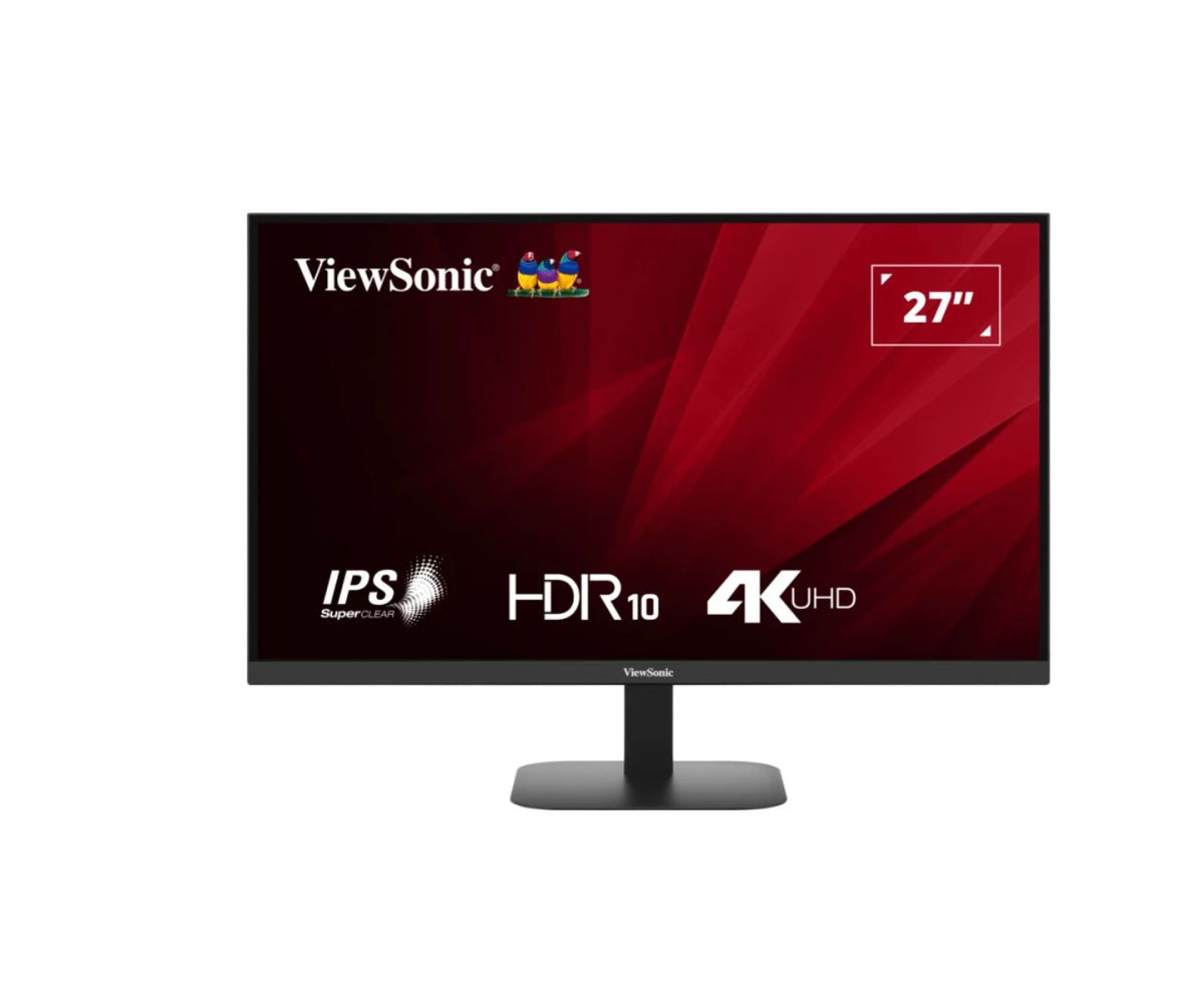 ViewSonic 27' 4K 3840 x 2160 SuperClear IPS, HDR10, 2x HDMI and DP x1, Eye Pro Tech.Seamless, VESA 75, Eco Mod