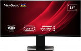 ViewSonic 34' Curved Docking Monitor with KVM Switch – 3440×1440 VA, 1500R, 120Hz, HDR10, USB-C 65W, DP, HDMI