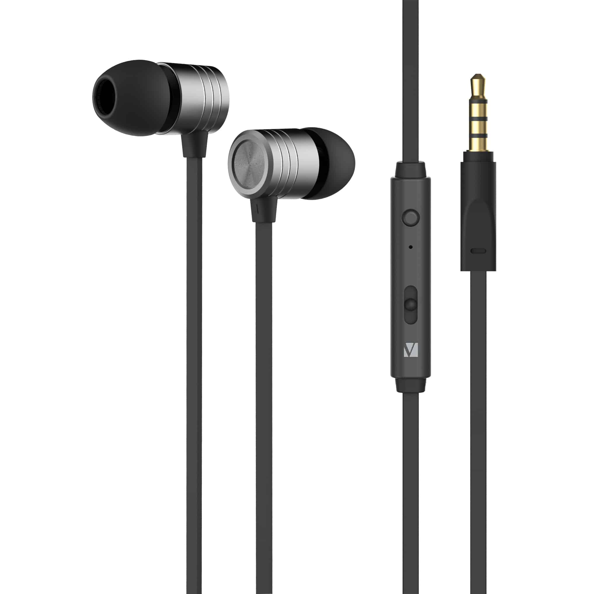 Verbatim In-Ear Earphones: Mic, Volume Control, Space Grey Verbatim