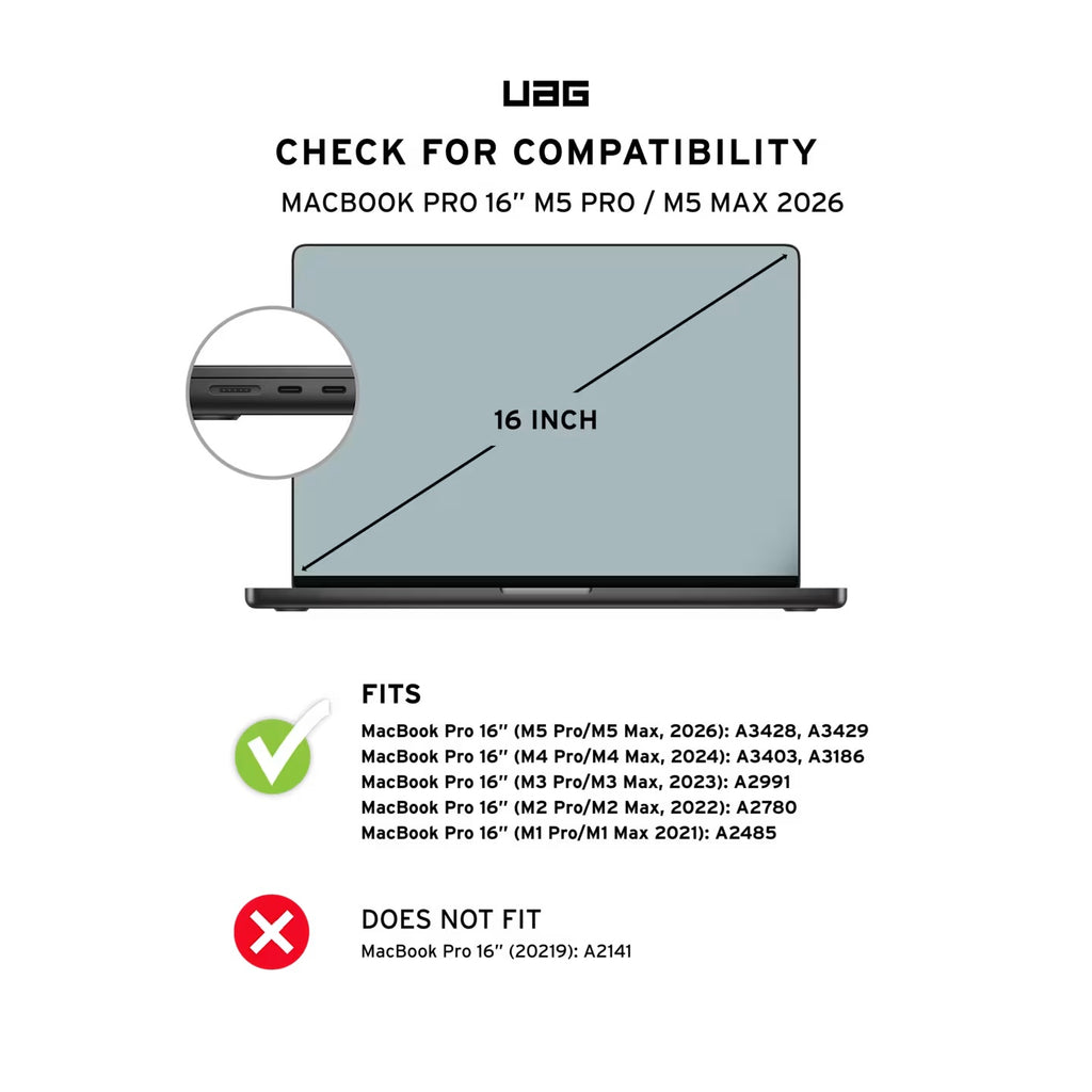 UAG Plyo MacBook Pro 16 M3/M4/M5 Case - Ice | Clear, Lightweight Protection