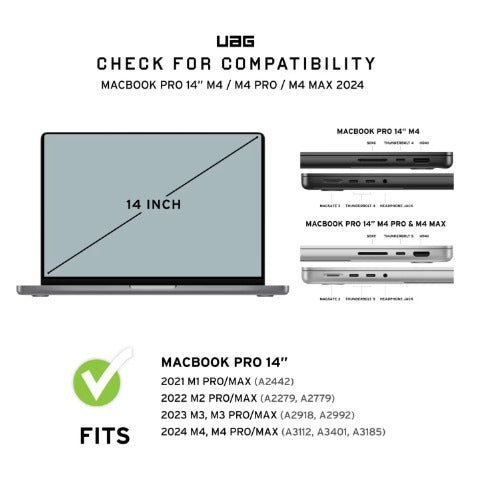 UAG Essential Armor MacBook Pro 14 Case (M5/M4/M3/M2) - Ice - Lightweight & Sleek