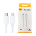USP 60W USB-C to USB-C Fast Charge Cable 1M White - All Devices 