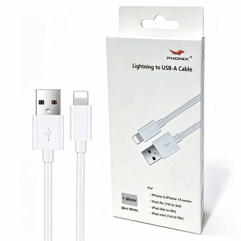 White Lightning to USB-A Cable 1M - Fast Charge iPhone & iPad