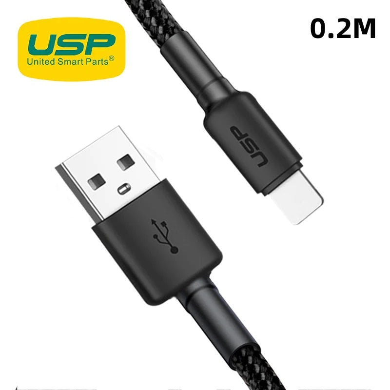 USP BoostUp 20CM Black Lightning Cable - Fast Charge Apple Devices 