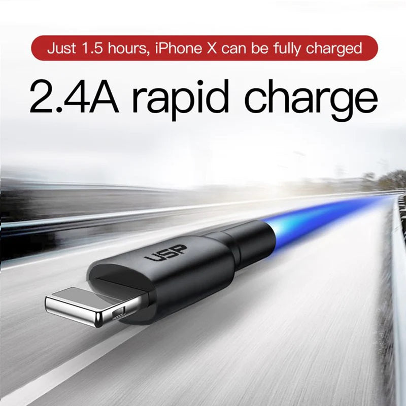 USP BoostUp 20CM Black Lightning Cable - Fast Charge Apple Devices 
