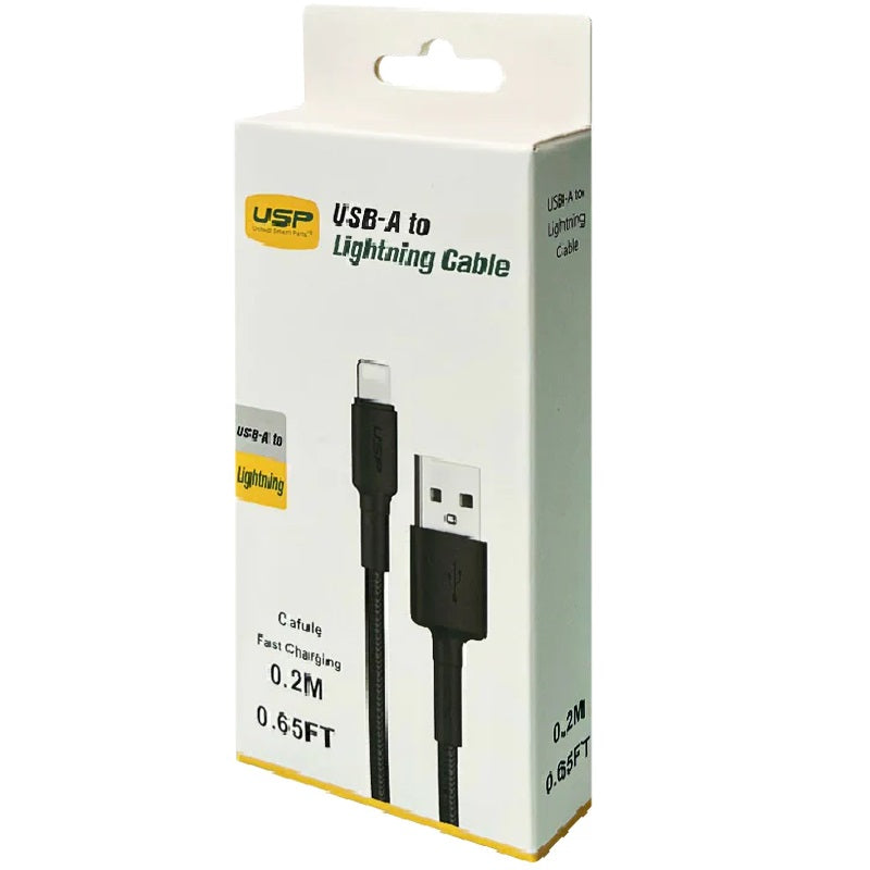 USP BoostUp 20CM Black Lightning Cable - Fast Charge Apple Devices 