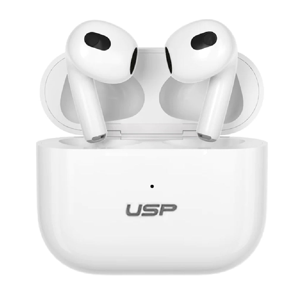 USP True Wireless Earbuds White BT241 - Smart Touch & Noise Isolation