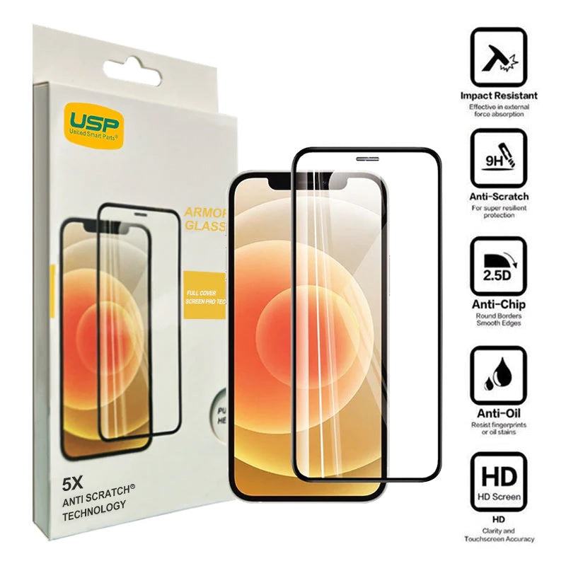 Armor Glass Full Cover iPhone 15/Pro/16 (6.1) Impact Screen Protector 