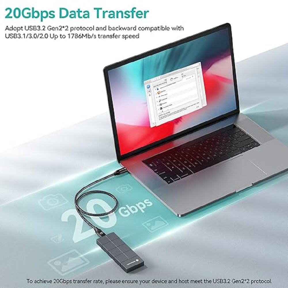 BoostUp Braided USB-C to USB-C Cable | 100W Fast Charge, 20Gbps, 8K Video 