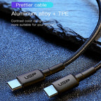 USP BoostUp Black 2M Braided USB-C Cable - 60W Fast Charge 