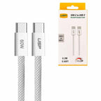 BoostUp Short White Braided USB-C Cable - 60W Fast Charge & Durable