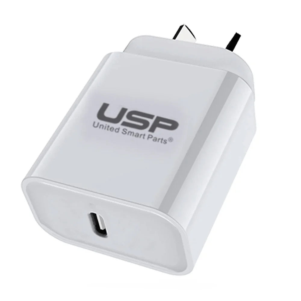 20W USB-C PD Fast Wall Charger - White | Quick & Safe Charging 