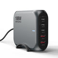 USP 188W GaN 5-Port USB-C PD Wall Charger for Laptops & Phones - Black 